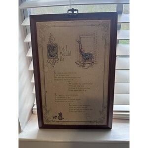 Holly Hobbies Wooden Plaque Poem "What The World Needs" Vintage